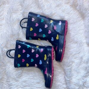 Colorful Heart Pattern Kids Rain Boots